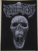 REVEL IN FLESH - Logo & Skull - Gewebter Aufnäher