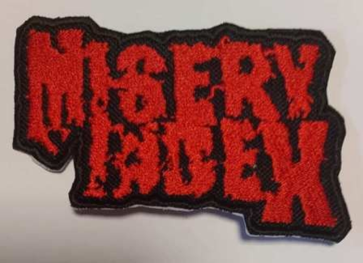 MISERY INDEX - Embroidered shaped Patch red classic Logo (by SMG)