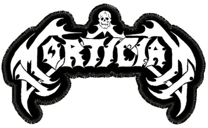 MORTICIAN - embroidered cutted white logo Patch