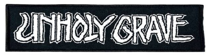 UNHOLY GRAVE - white Logo embroidered Patch